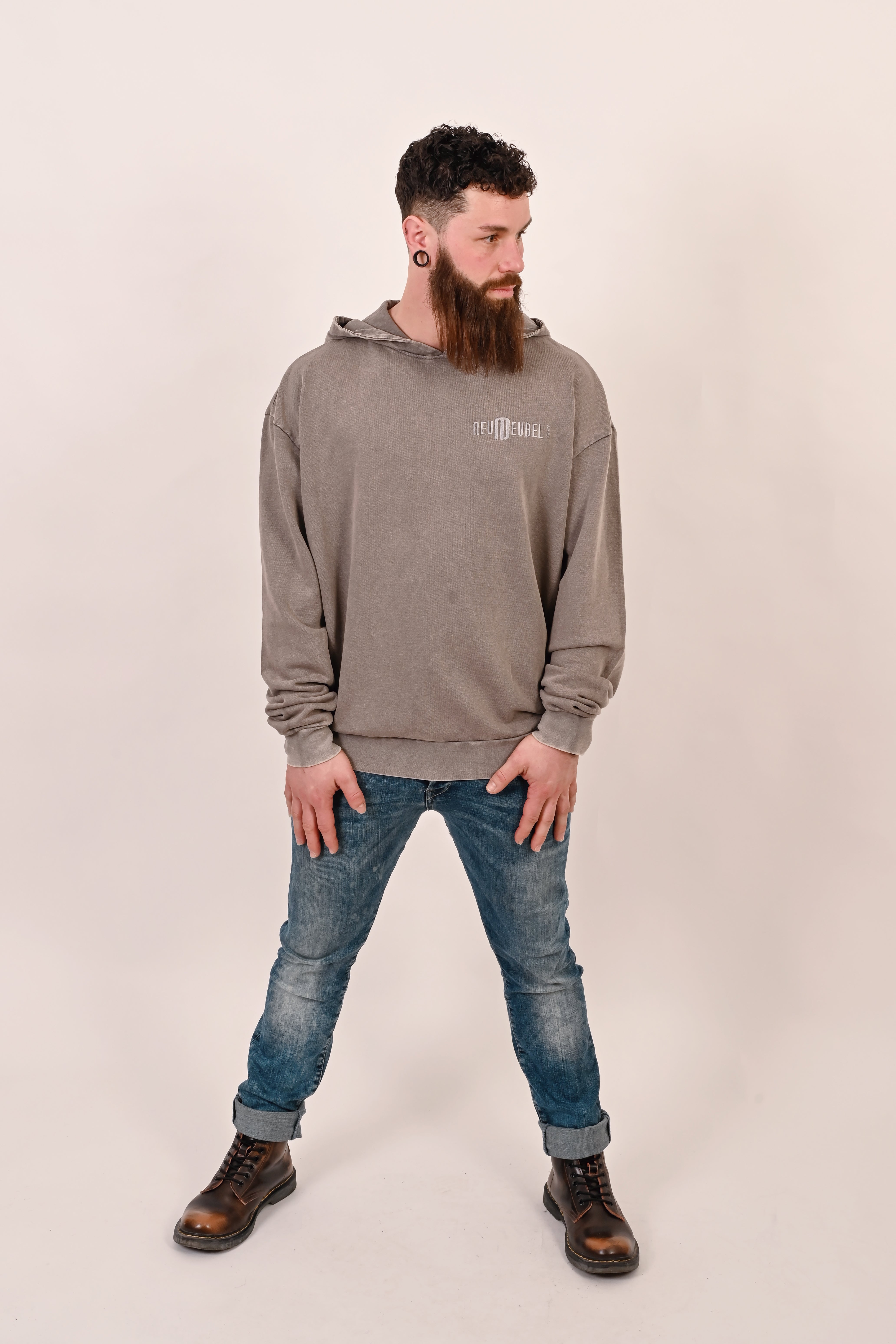 Hoody oversized Embroiderys beige* :)