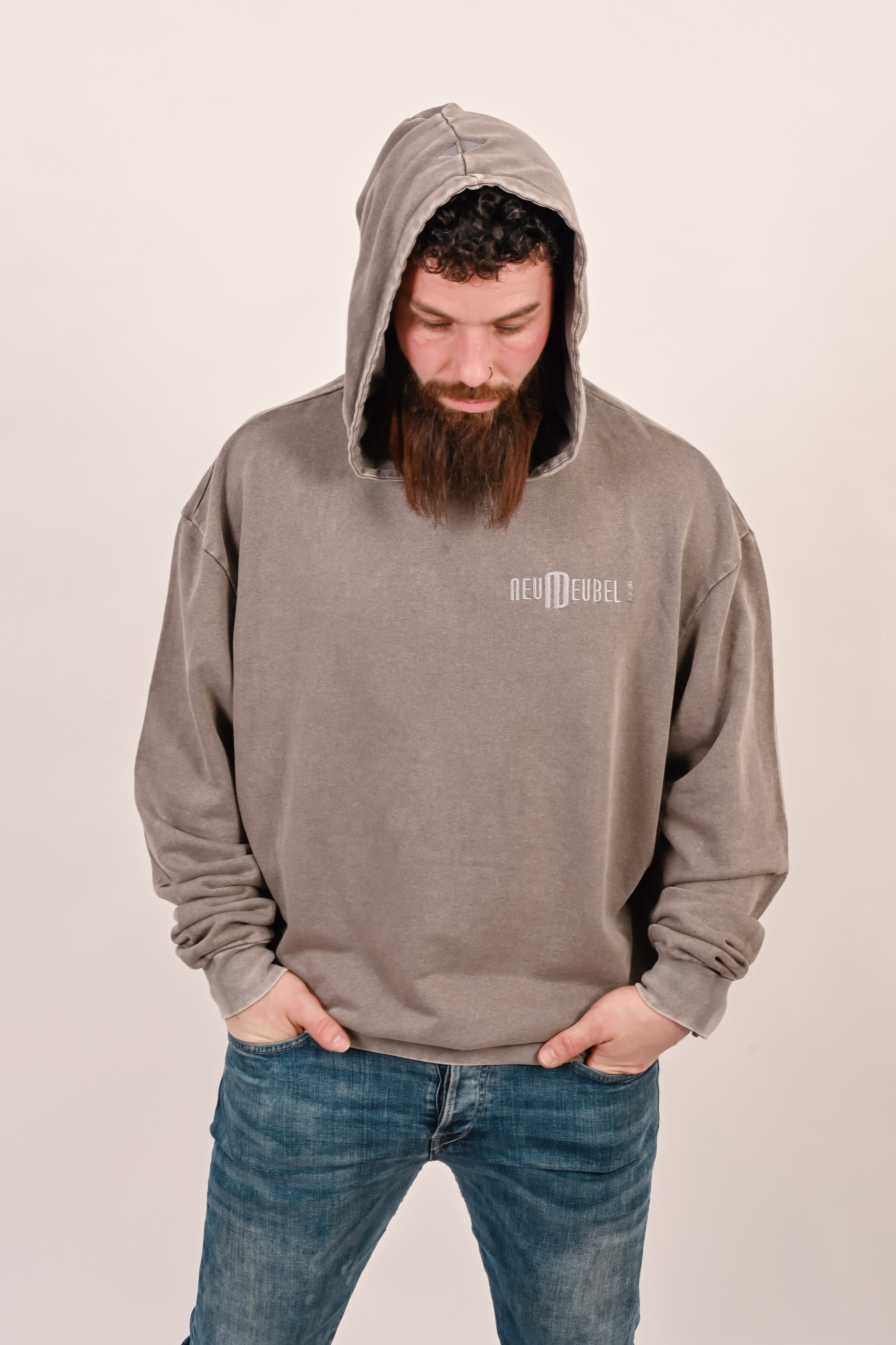 Hoody oversized Embroiderys beige* :)