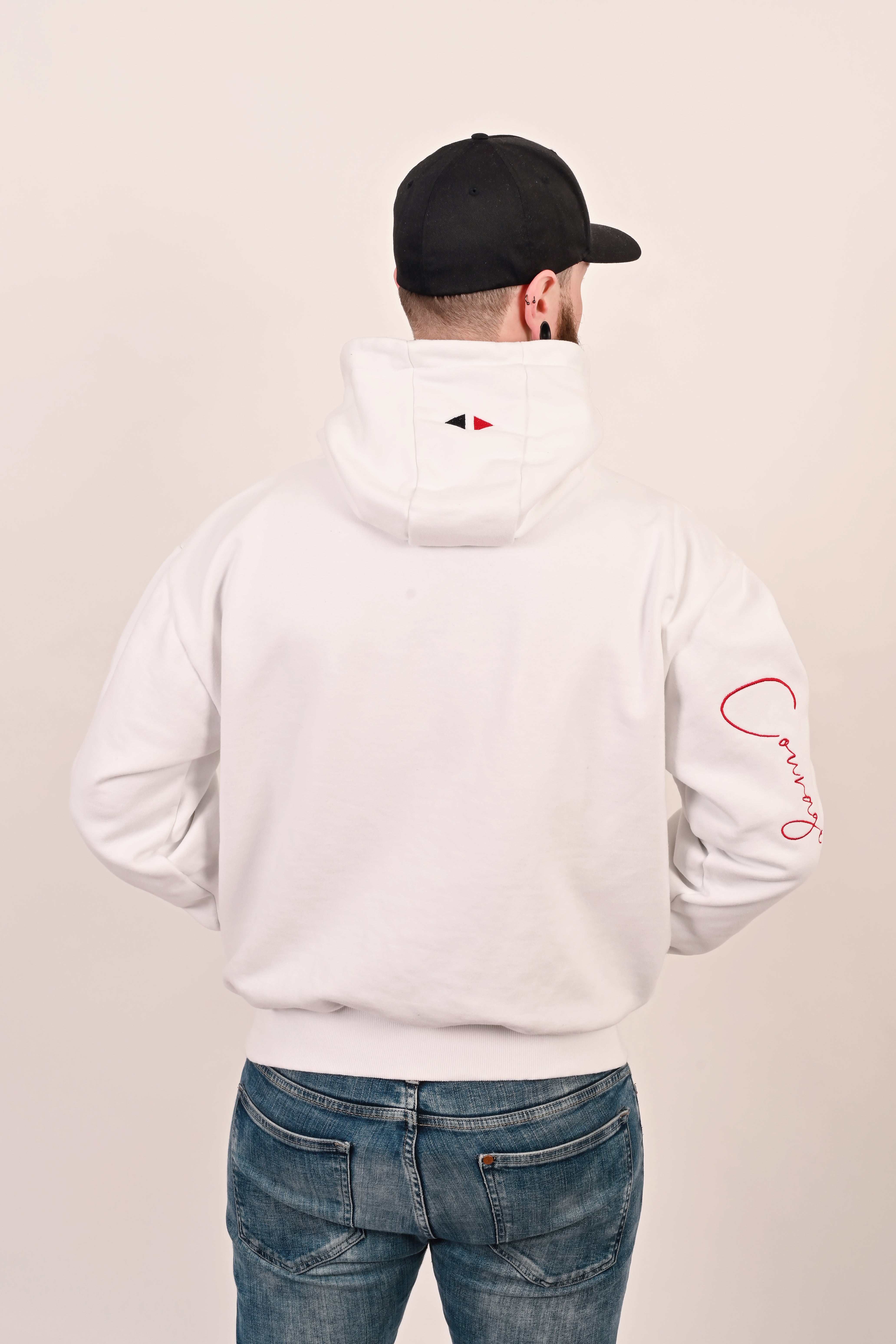 Hoodie Courage m. Logo Stickerei Kapuze White  * :)