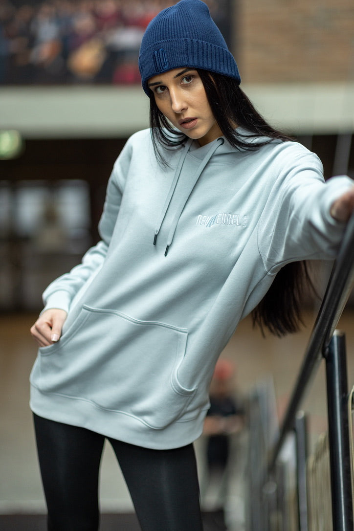 Hoodie Kapuze Stickerei ND und Courage hellblau * :)