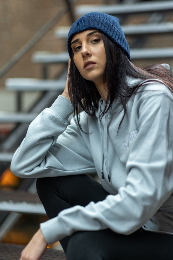 Hoodie Kapuze Stickerei ND und Courage hellblau * :)