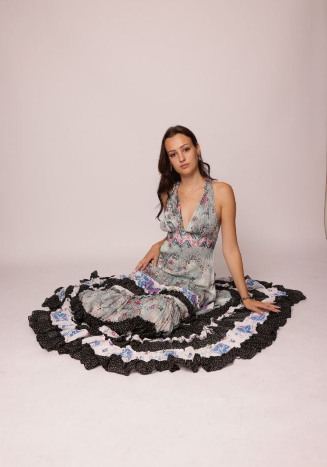 Hippie Dress Unikat Flower Butterfly Colour