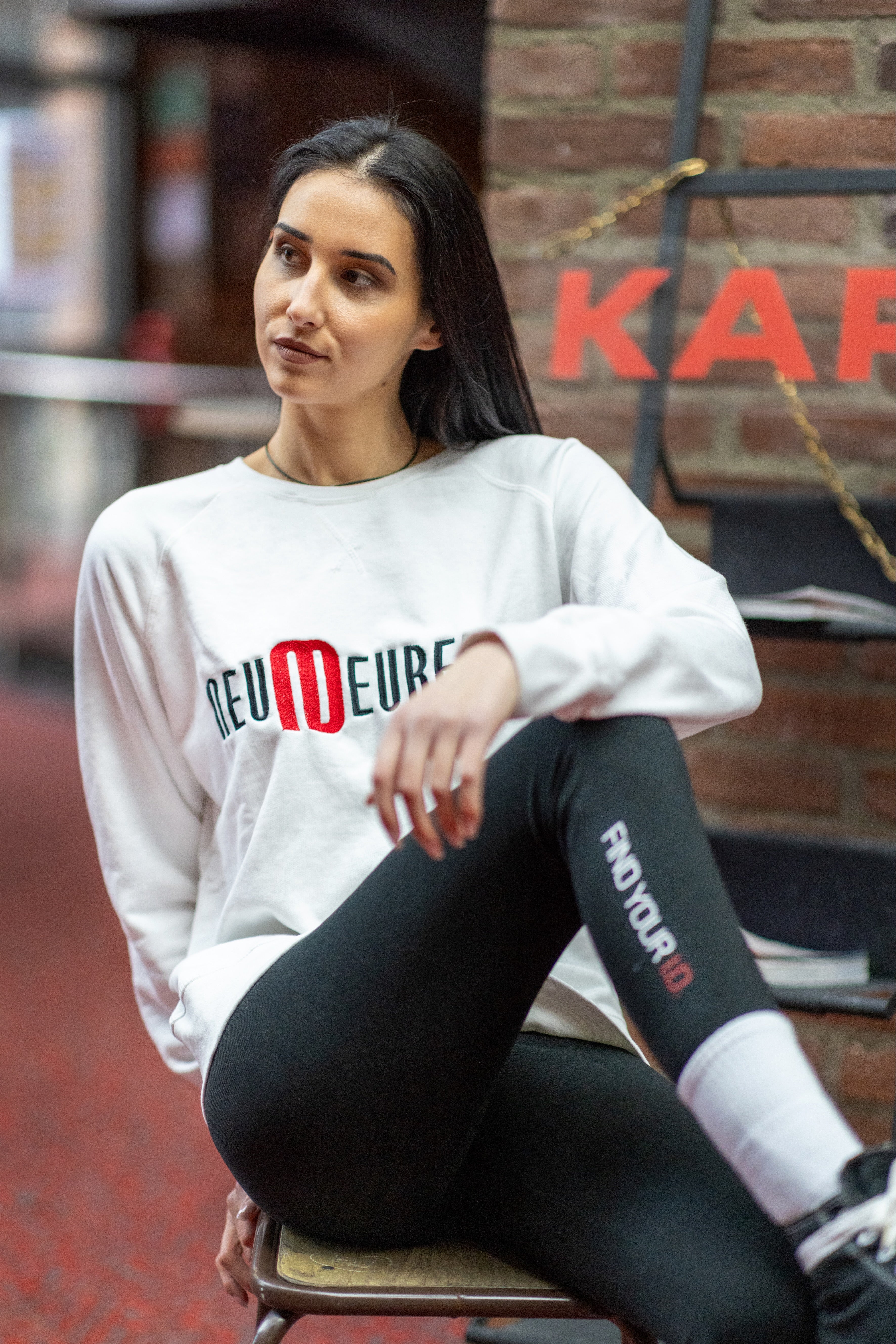 Sweater white embroidery Casual