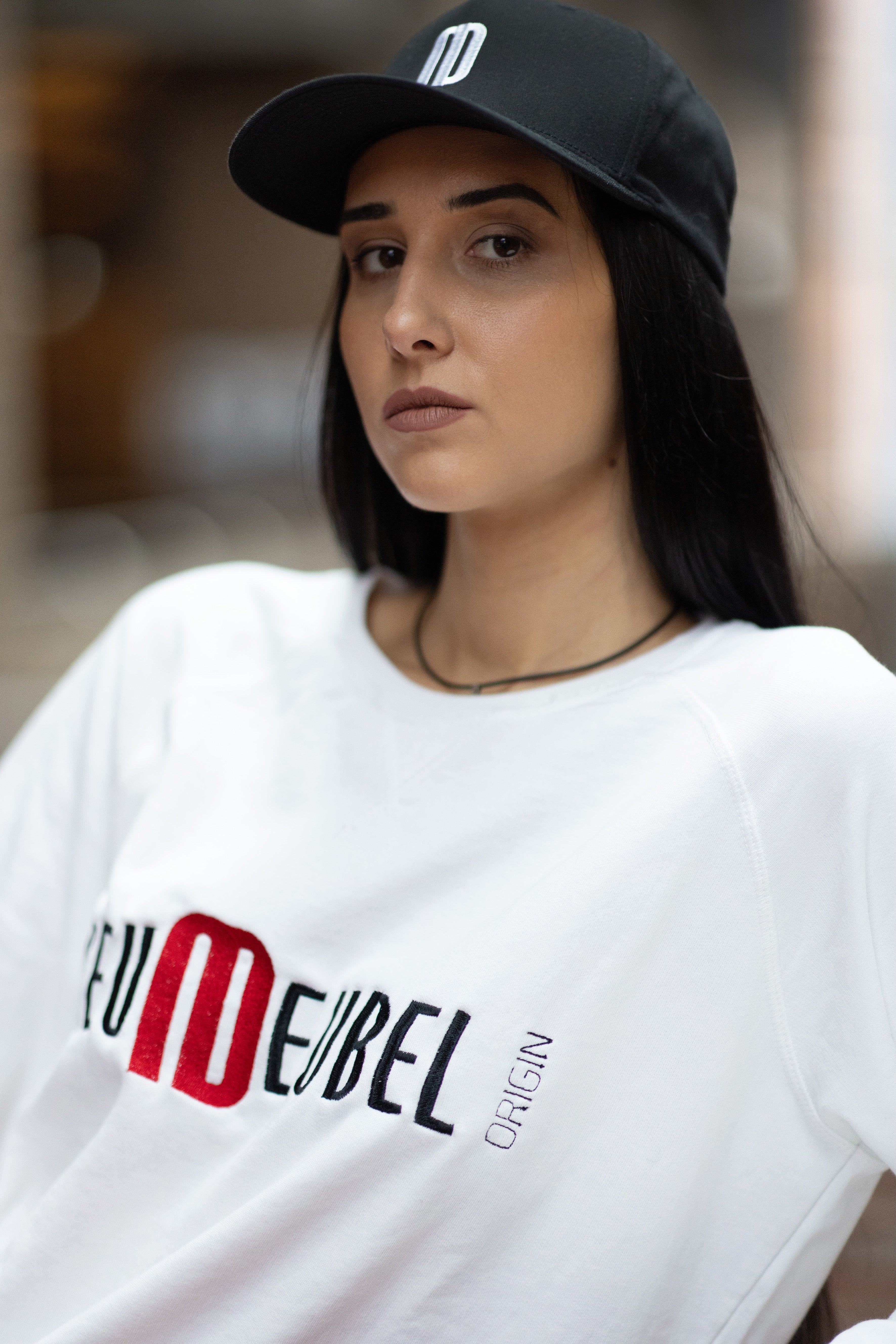 Cap mit ND Stickerei black and white