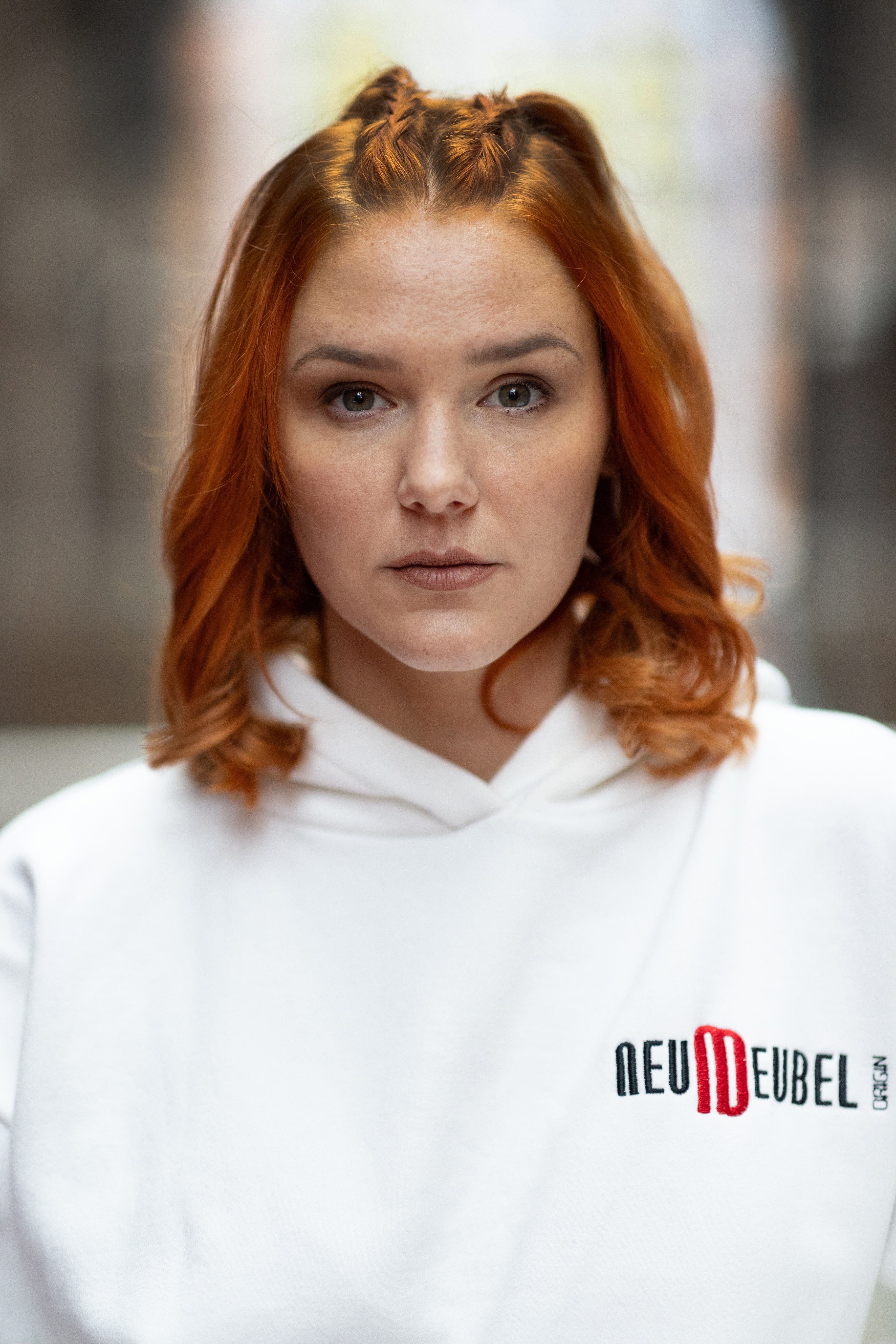 Courage Hoodie women white red* ;)