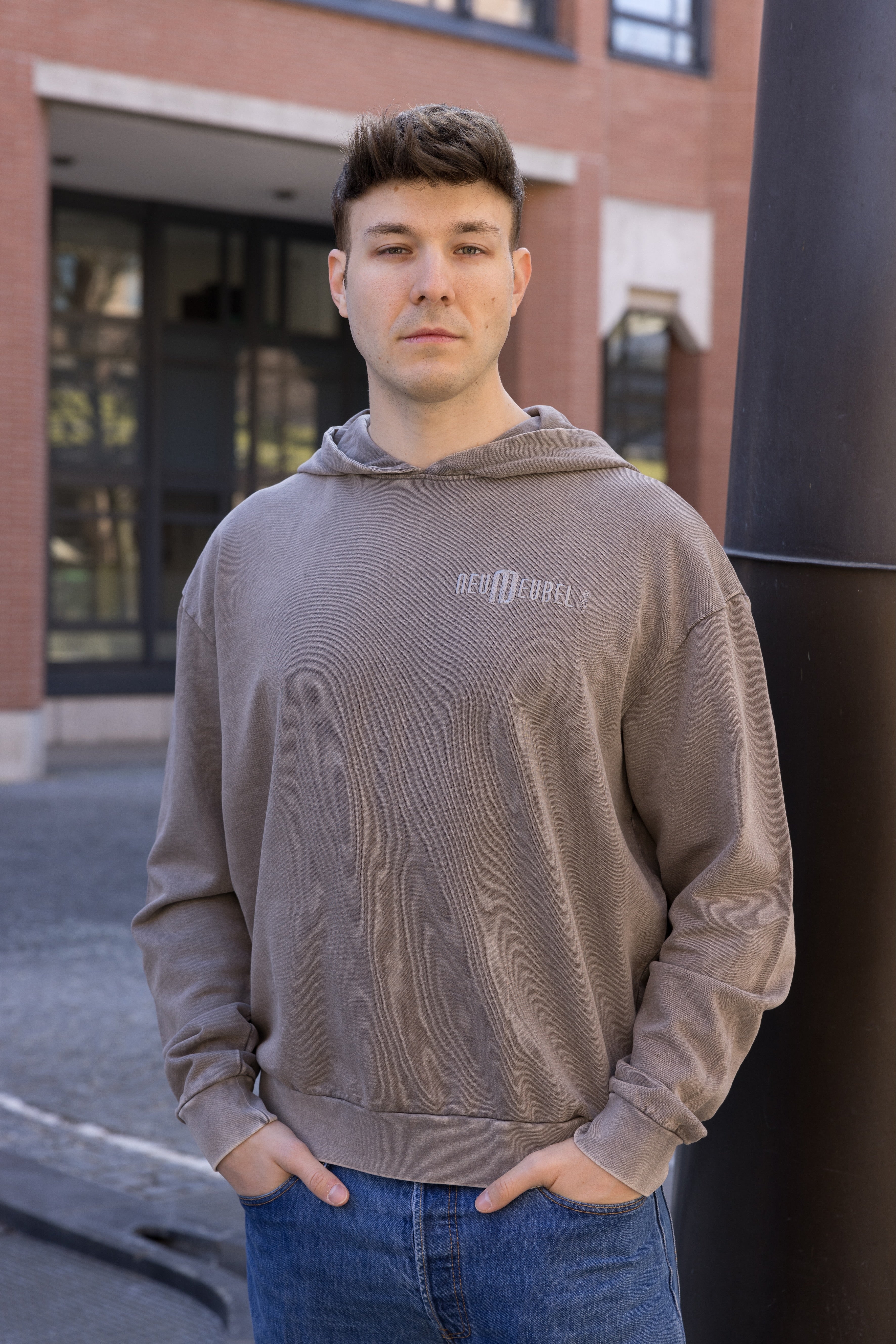 Hoody oversized Embroiderys beige* :)