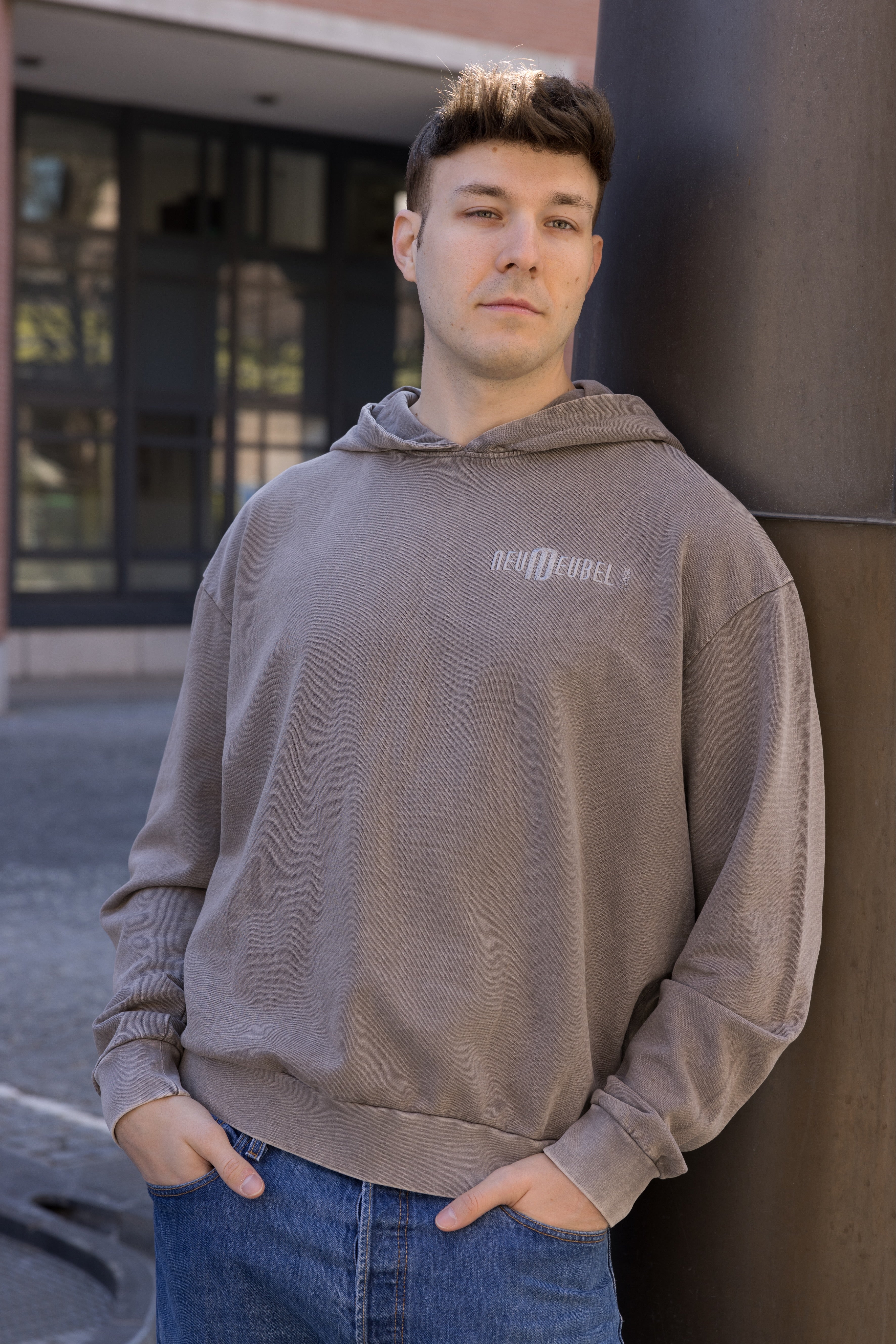 Hoody oversized Embroiderys beige* :)