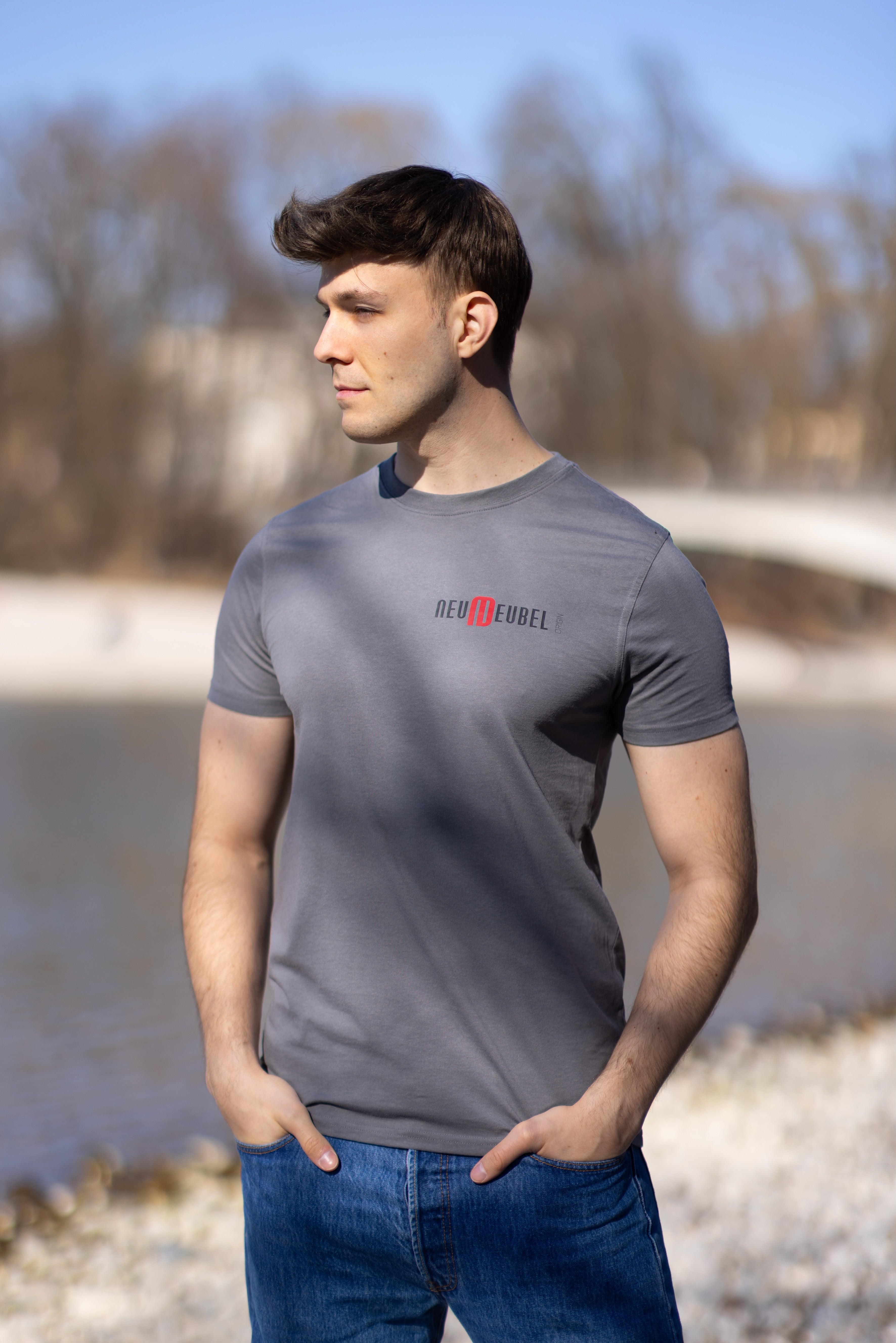 T-Shirt mit Print Logo FYID Steel Grey :)
