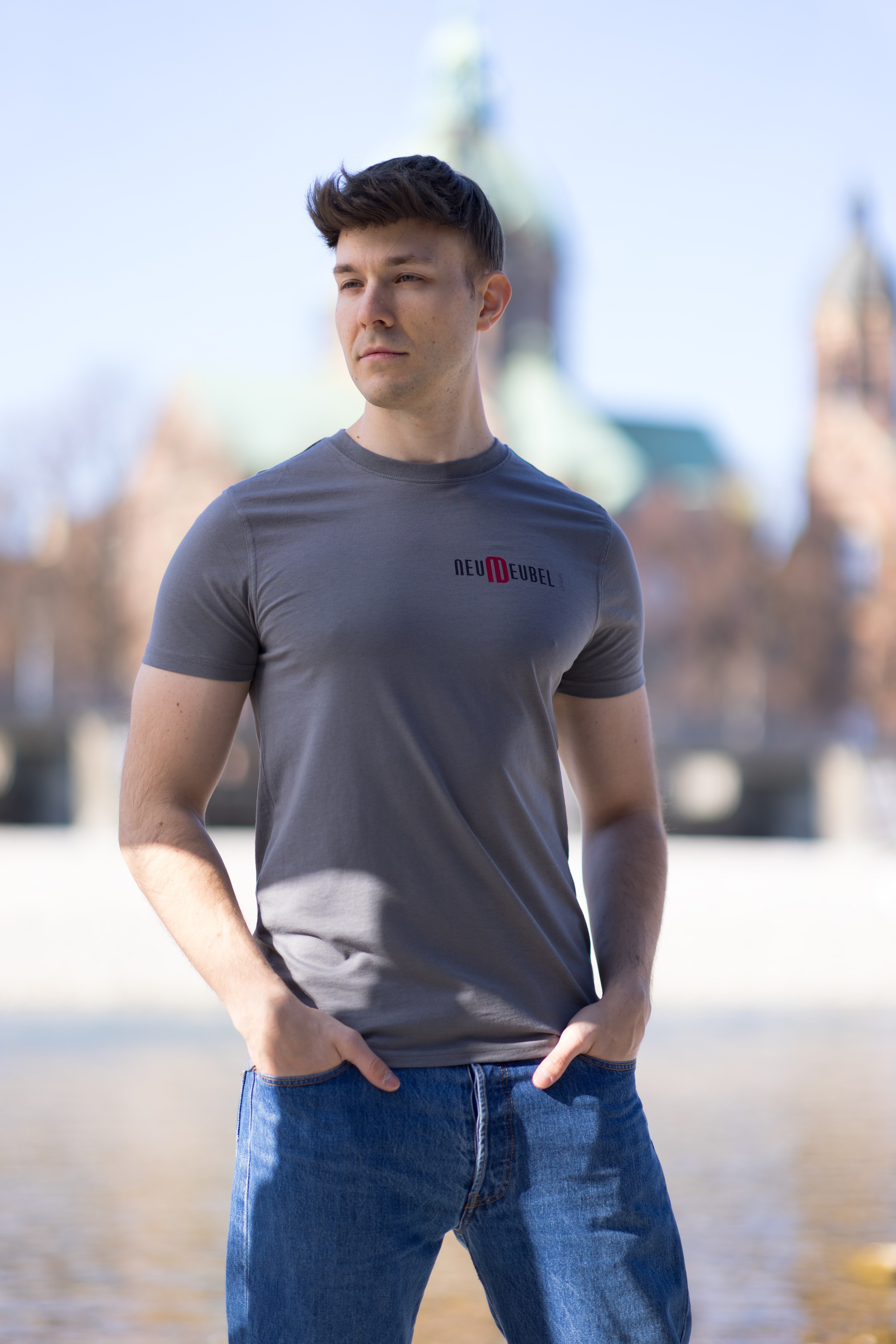 T-Shirt mit Print Logo FYID Steel Grey :)
