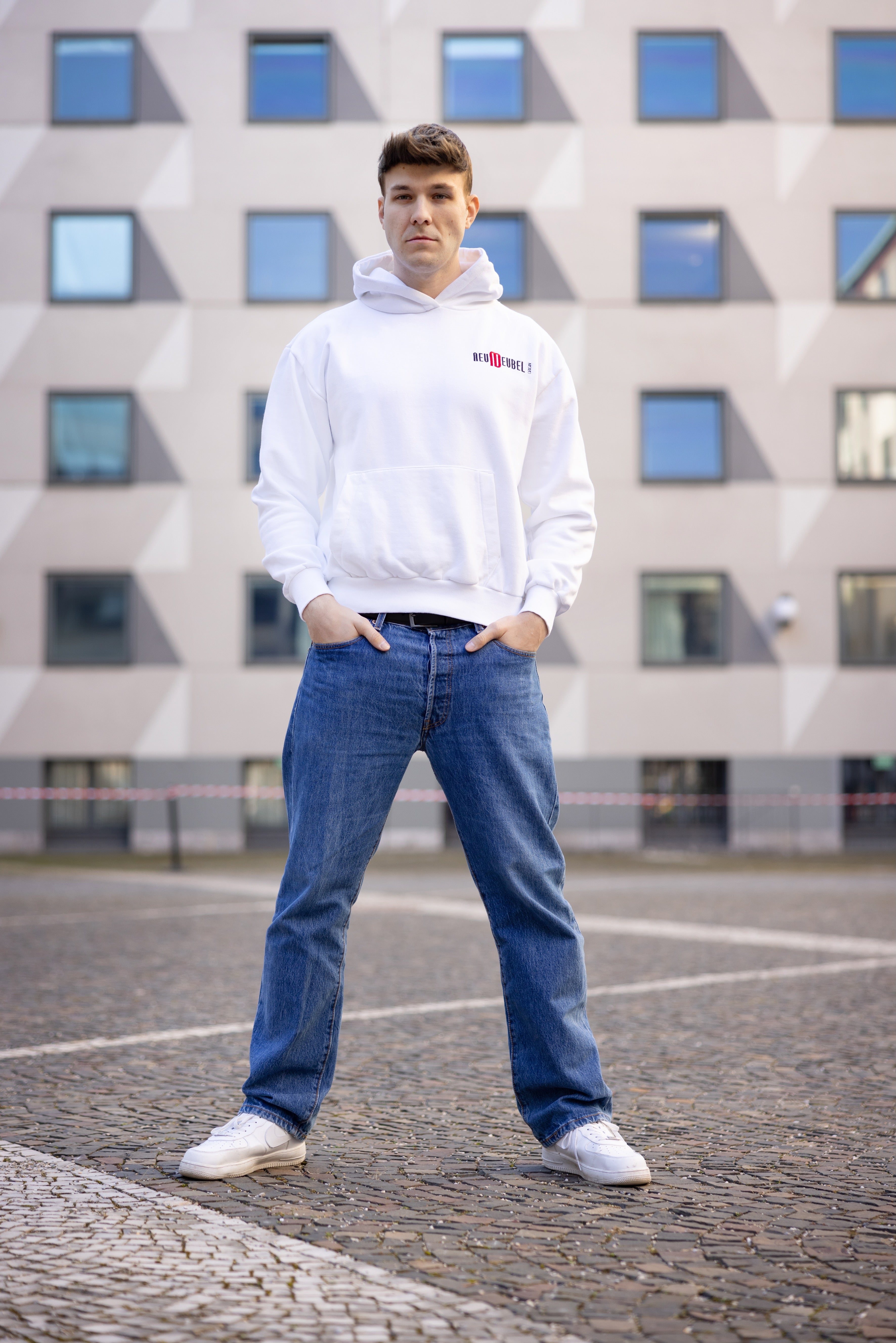 Hoodie Courage m. Logo Stickerei Kapuze White  * :)