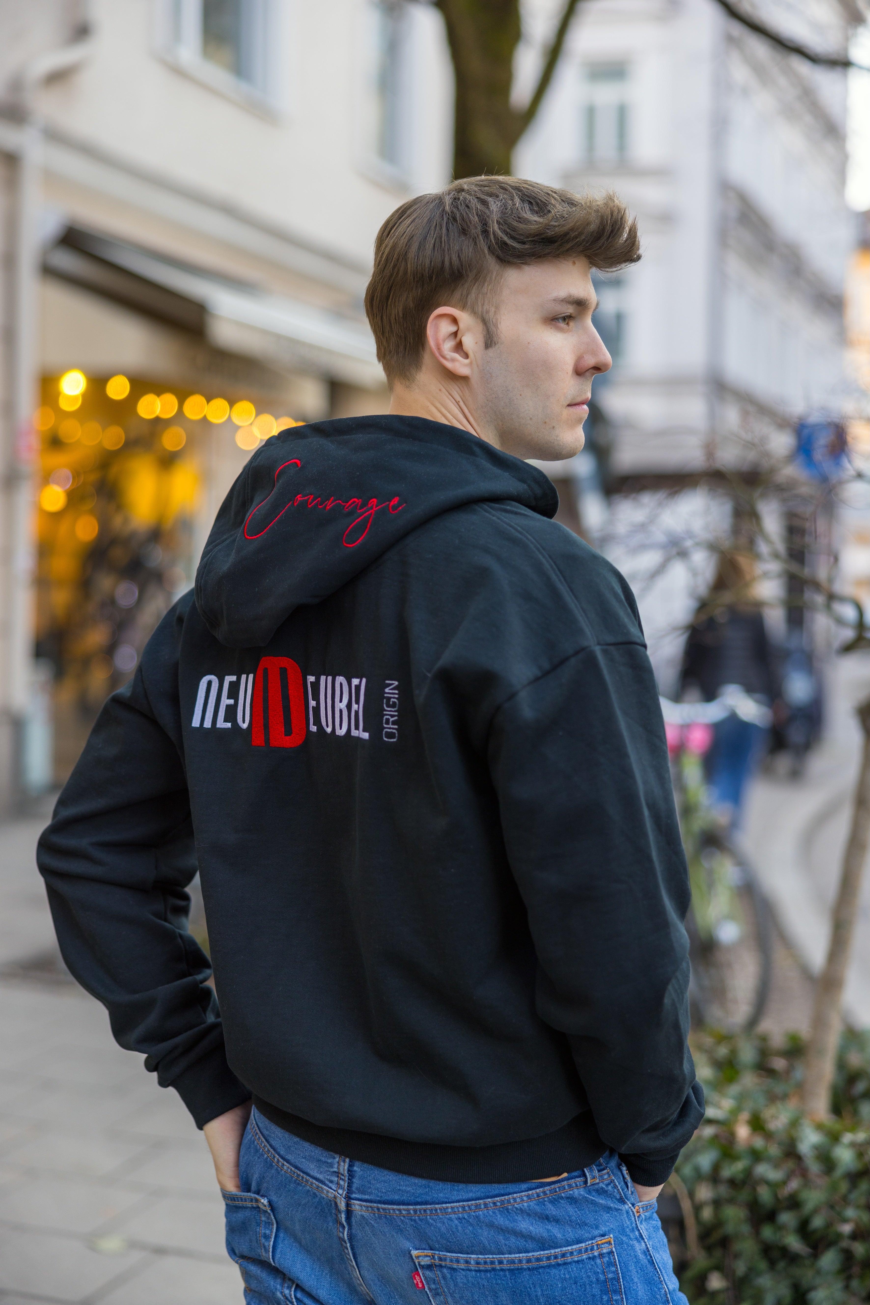 Zipper Jacke mit Logo Applikationen black * :)