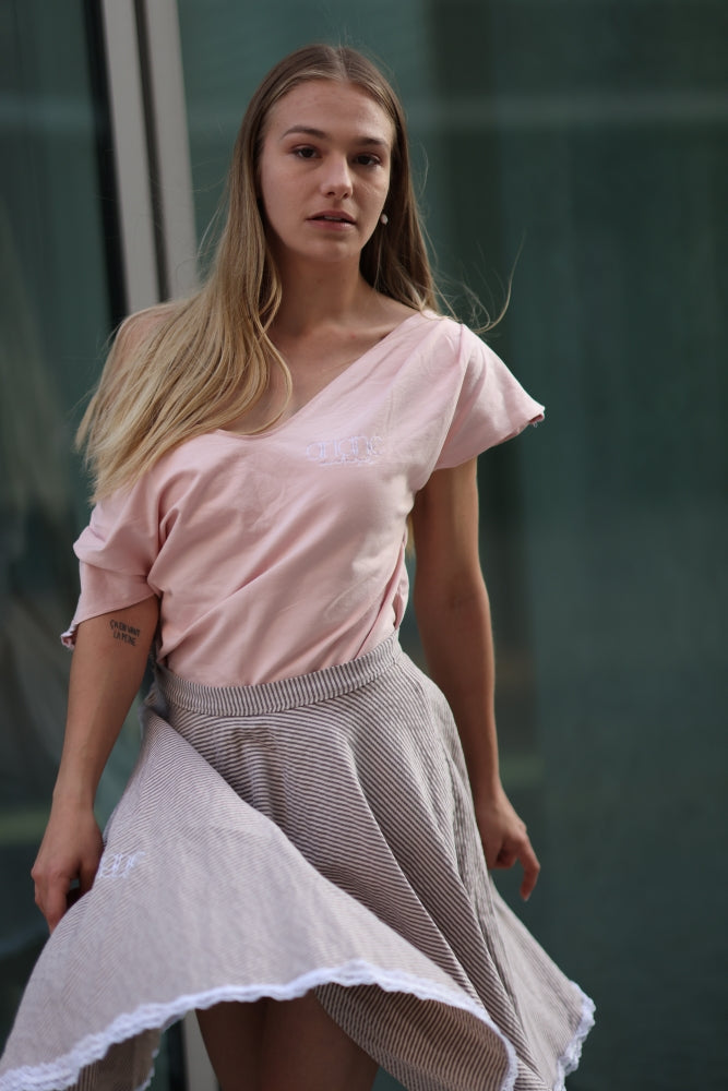 Carmen Shirt Stickerei blush pink Embroiedery