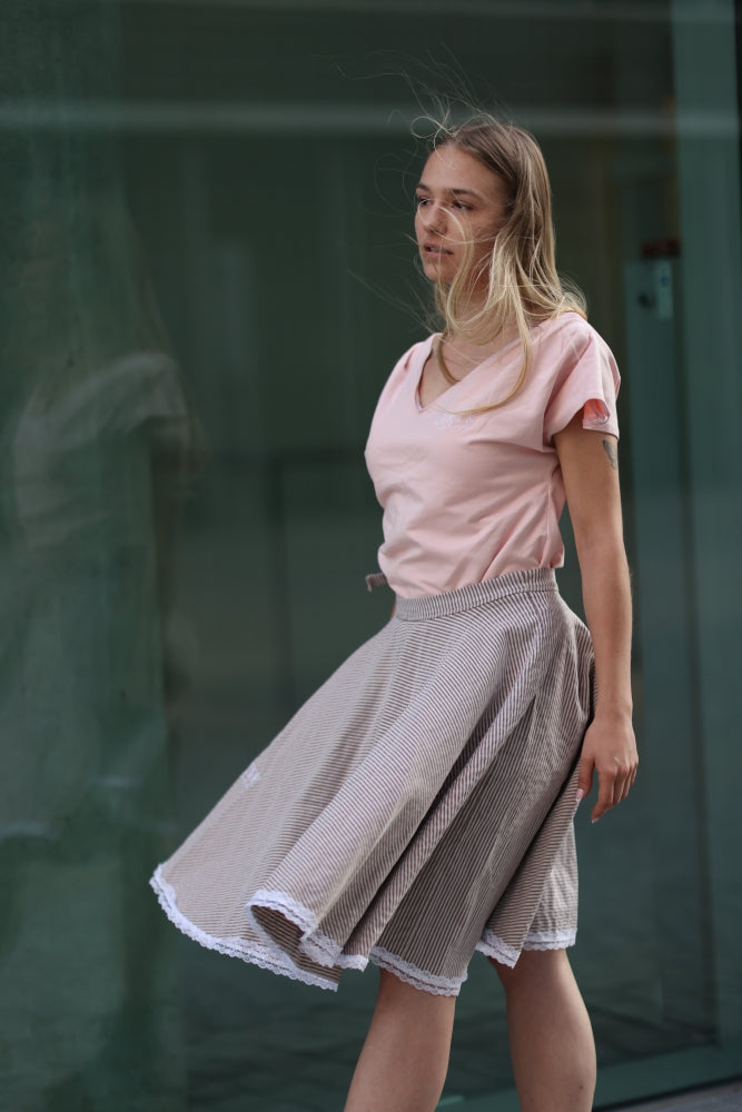 Carmen Shirt Stickerei blush pink Embroiedery